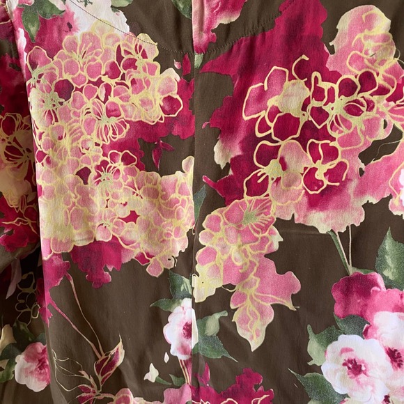 Haldora Rhinebeck New York Floral Print Button Front 3/4 Sleeve Top S - Picture 5 of 7